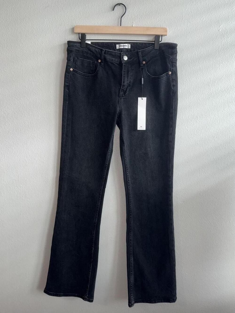 NWT VIGOSS Jagger Mid Rise Bootcut Jeans Women's Size 31 Black Stretch Denim